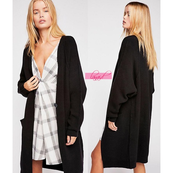 black long thick cardigan